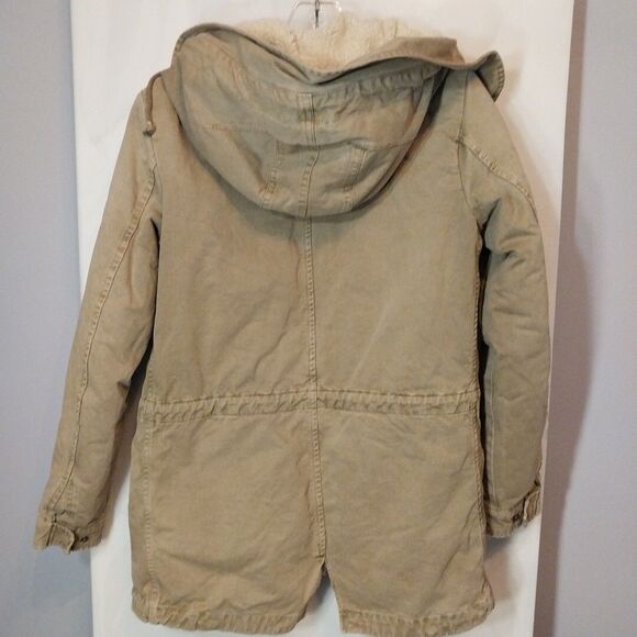 VTG Gaudi Jeans Women's Utility Parka Coat Sz 40 (M) Taupe Military Inspired - Picture 12 of 16